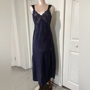 Victoria's Secret Vintage Gold Label blue Slip on Dress Nightgown lingerie sz S